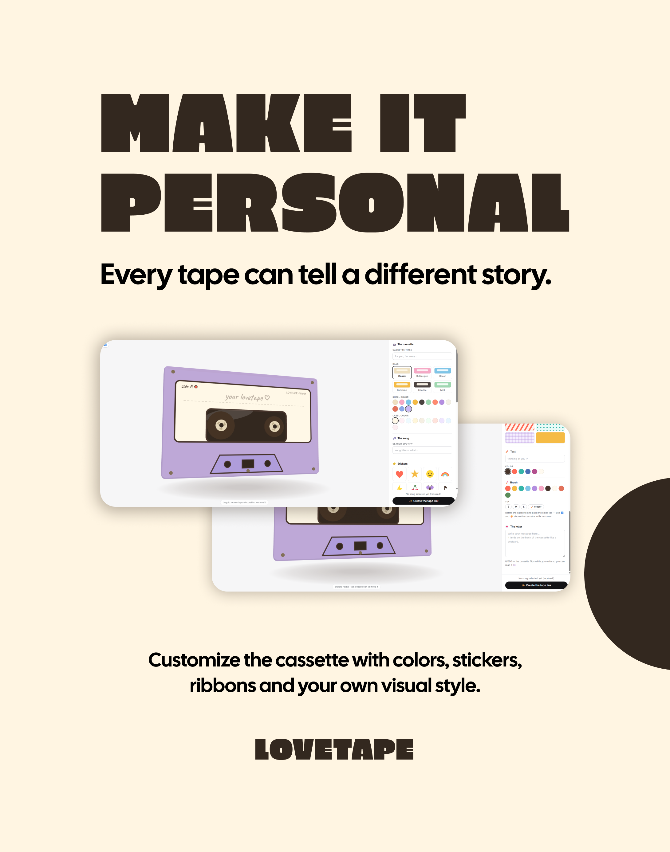 LOVETAPE — make it personal